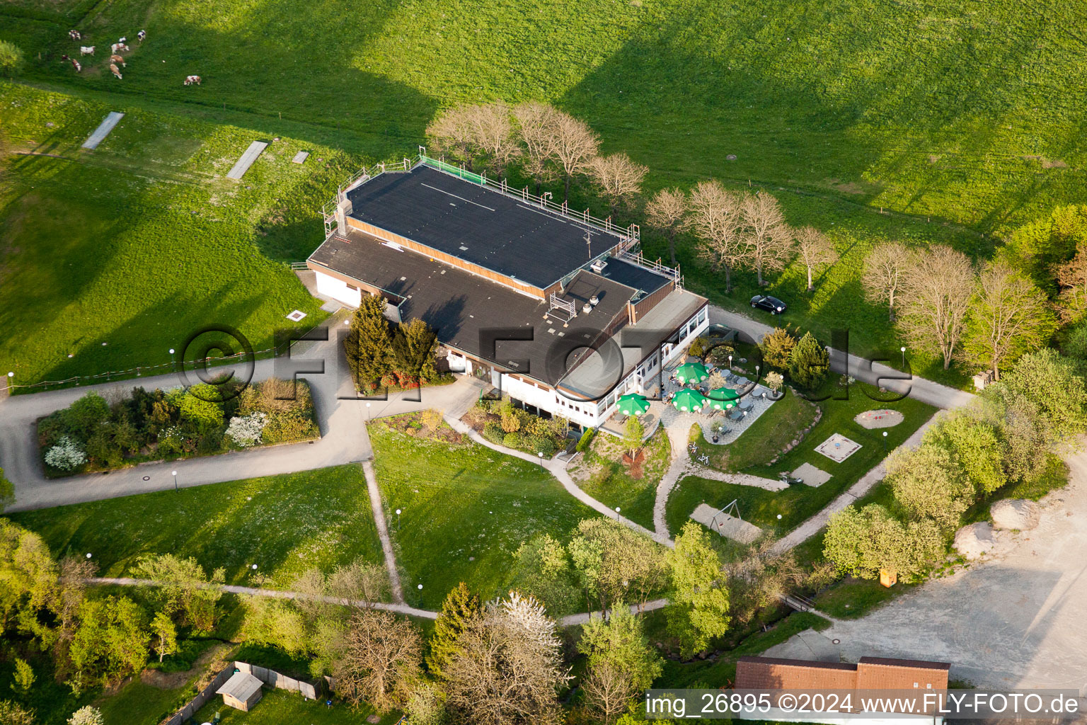 Oblique view of District Völkersbach in Malsch in the state Baden-Wuerttemberg, Germany