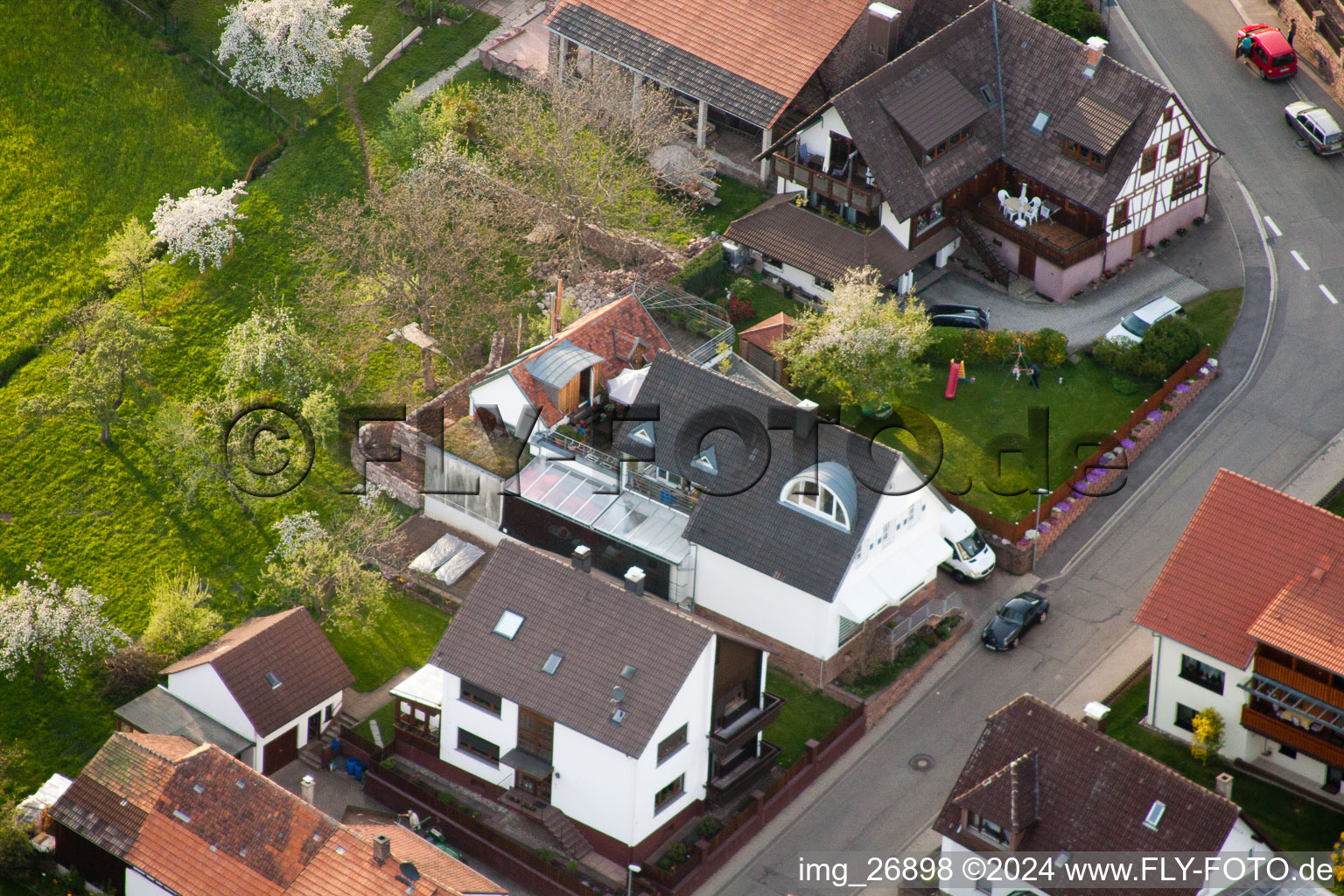 District Völkersbach in Malsch in the state Baden-Wuerttemberg, Germany out of the air