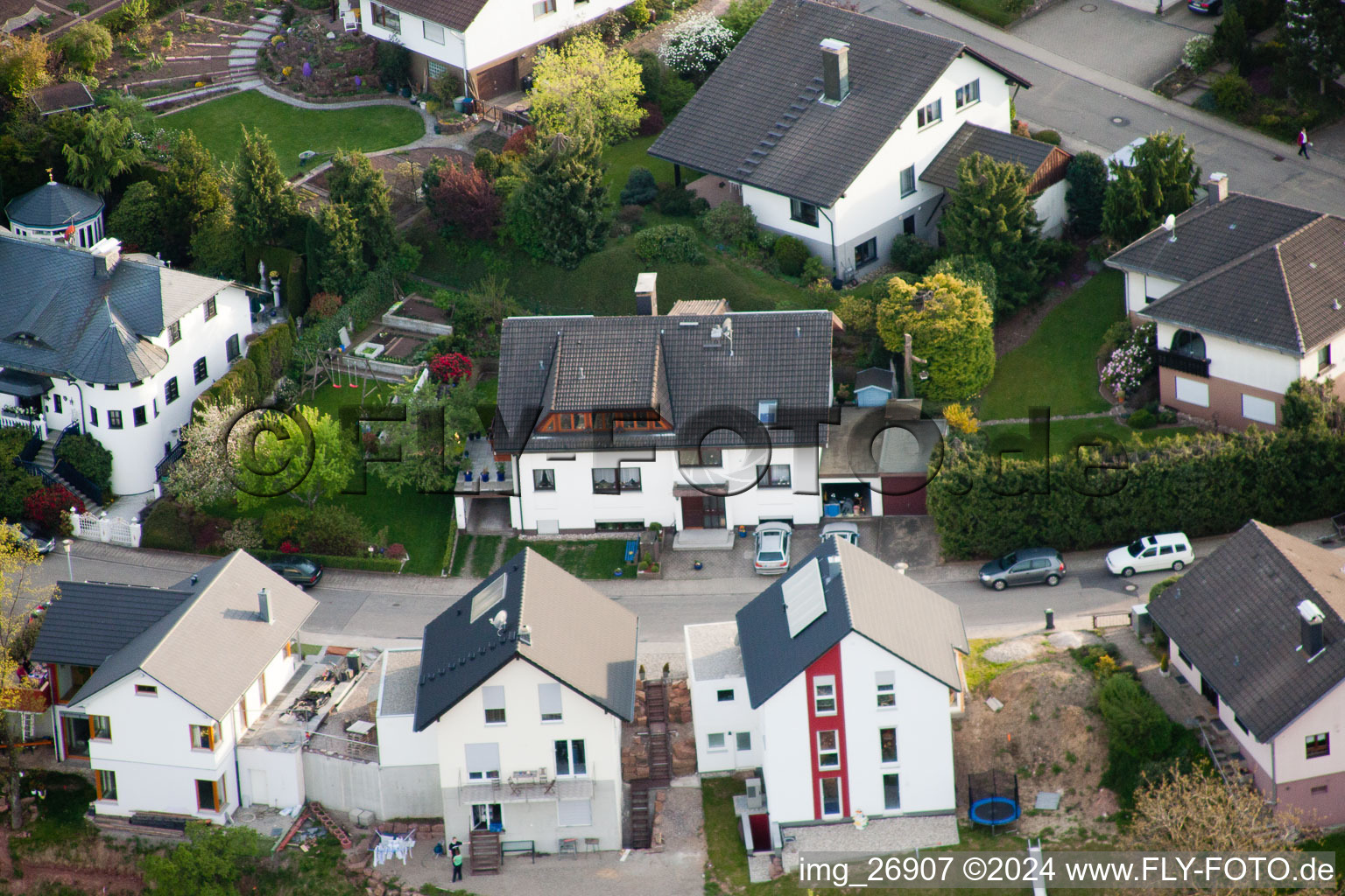 District Völkersbach in Malsch in the state Baden-Wuerttemberg, Germany from the drone perspective