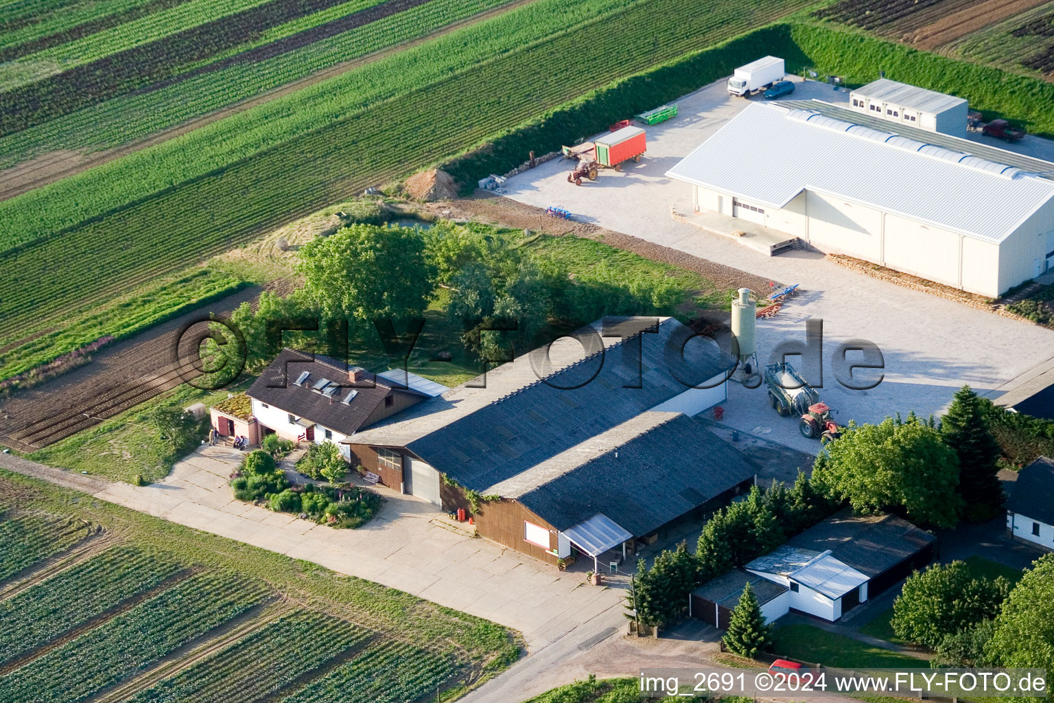 Aerial view of Farmer's Garden in Winden in the state Rhineland-Palatinate, Germany