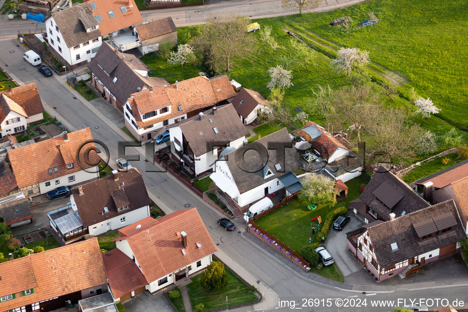 District Völkersbach in Malsch in the state Baden-Wuerttemberg, Germany out of the air