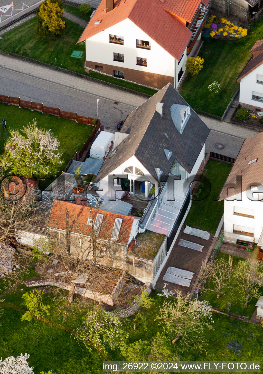 District Völkersbach in Malsch in the state Baden-Wuerttemberg, Germany from the drone perspective