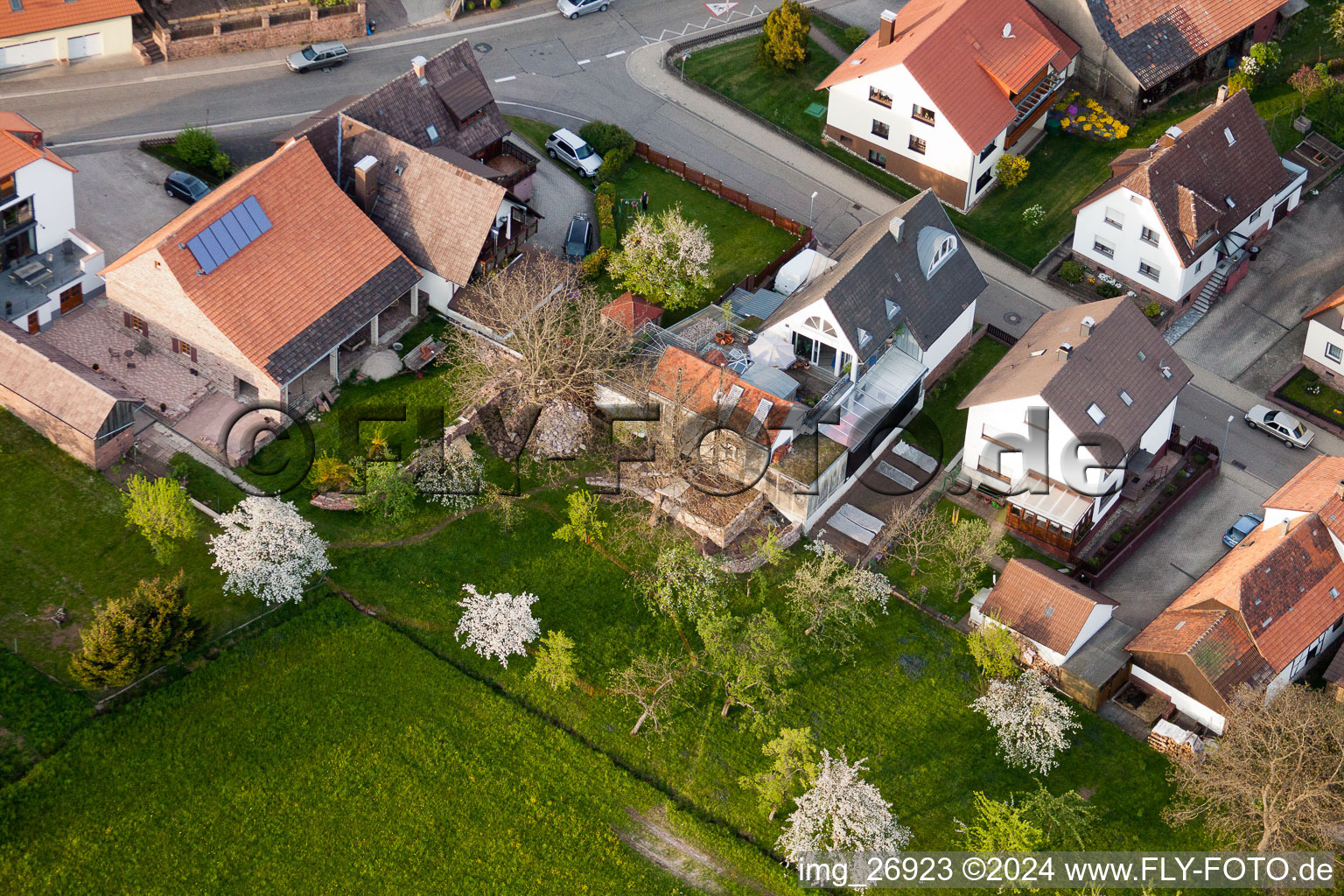 District Völkersbach in Malsch in the state Baden-Wuerttemberg, Germany from a drone