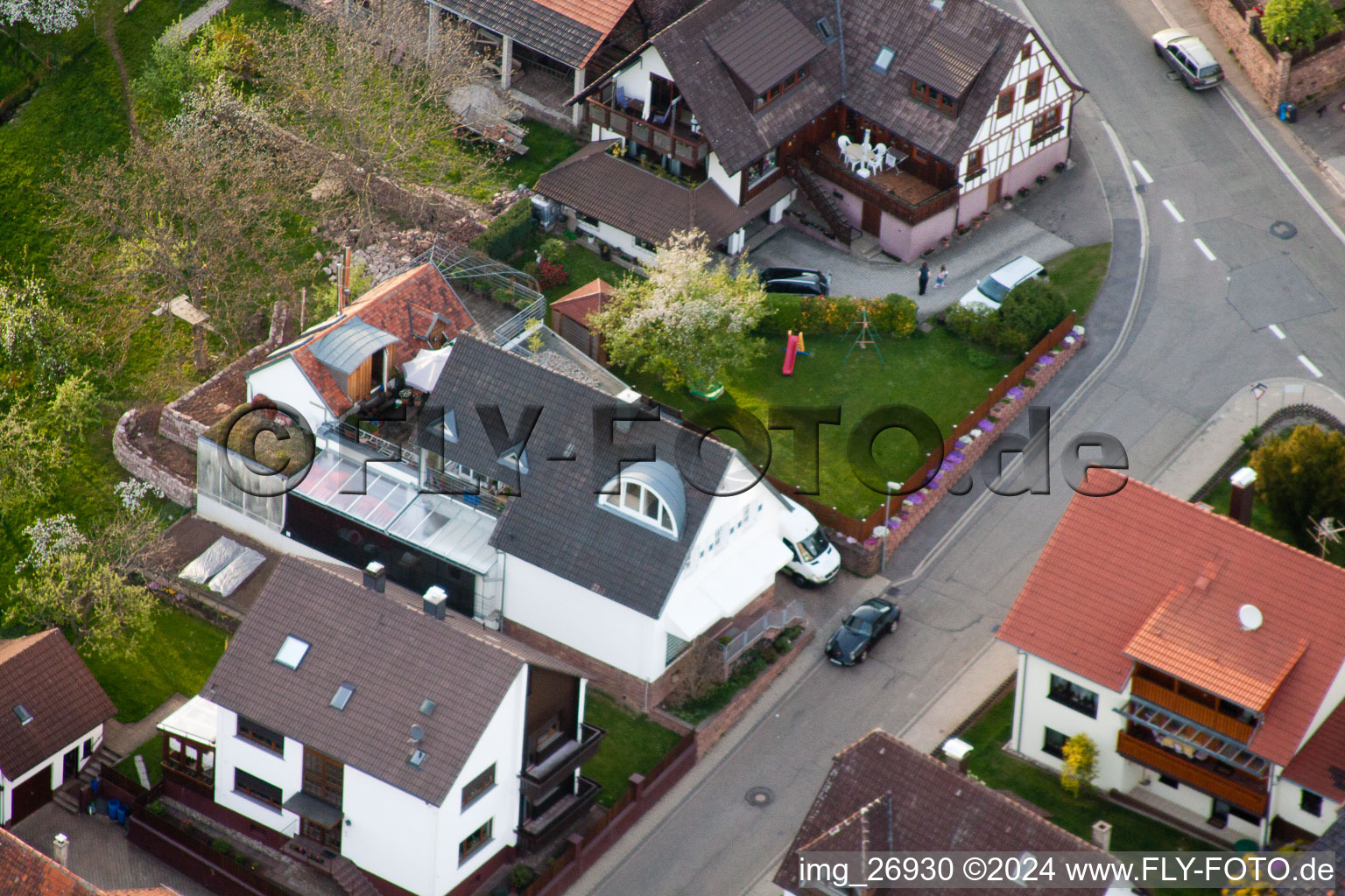 District Völkersbach in Malsch in the state Baden-Wuerttemberg, Germany out of the air