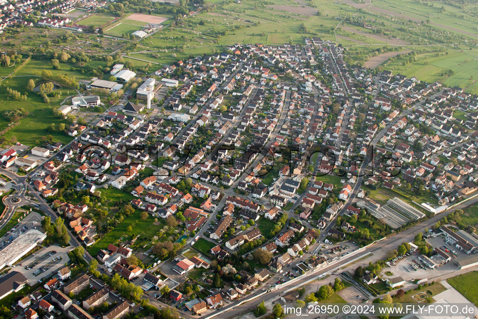 Malsch in the state Baden-Wuerttemberg, Germany out of the air