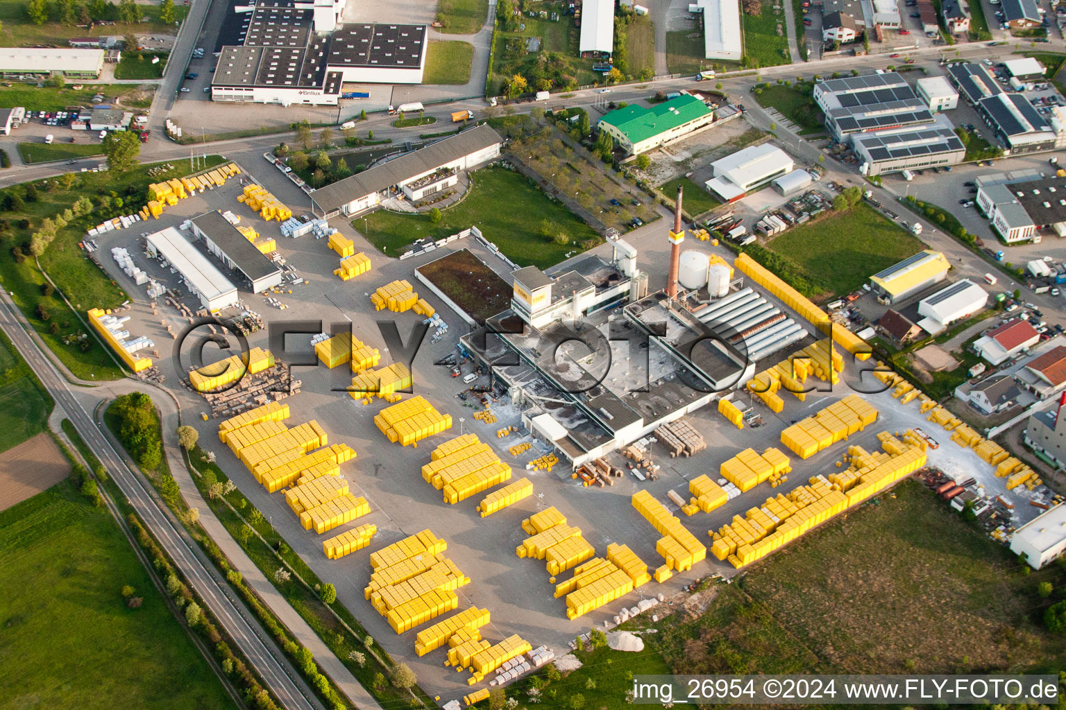 Aerial photograpy of Ytong factory in Malsch in the state Baden-Wuerttemberg, Germany