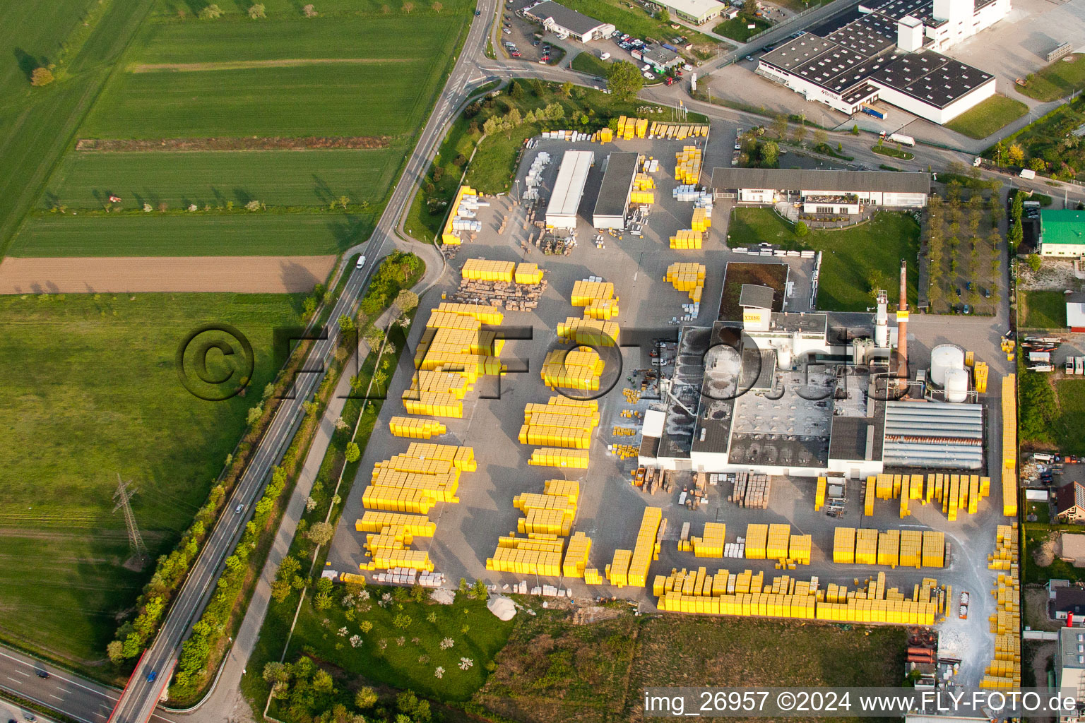 Ytong factory in Malsch in the state Baden-Wuerttemberg, Germany from above