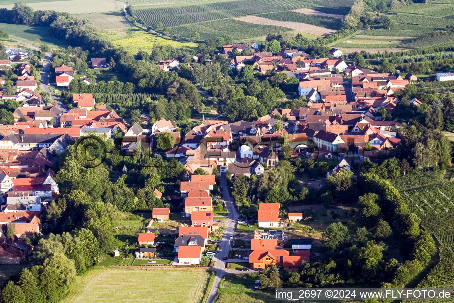 Aerial photograpy of Dierbach in the state Rhineland-Palatinate, Germany