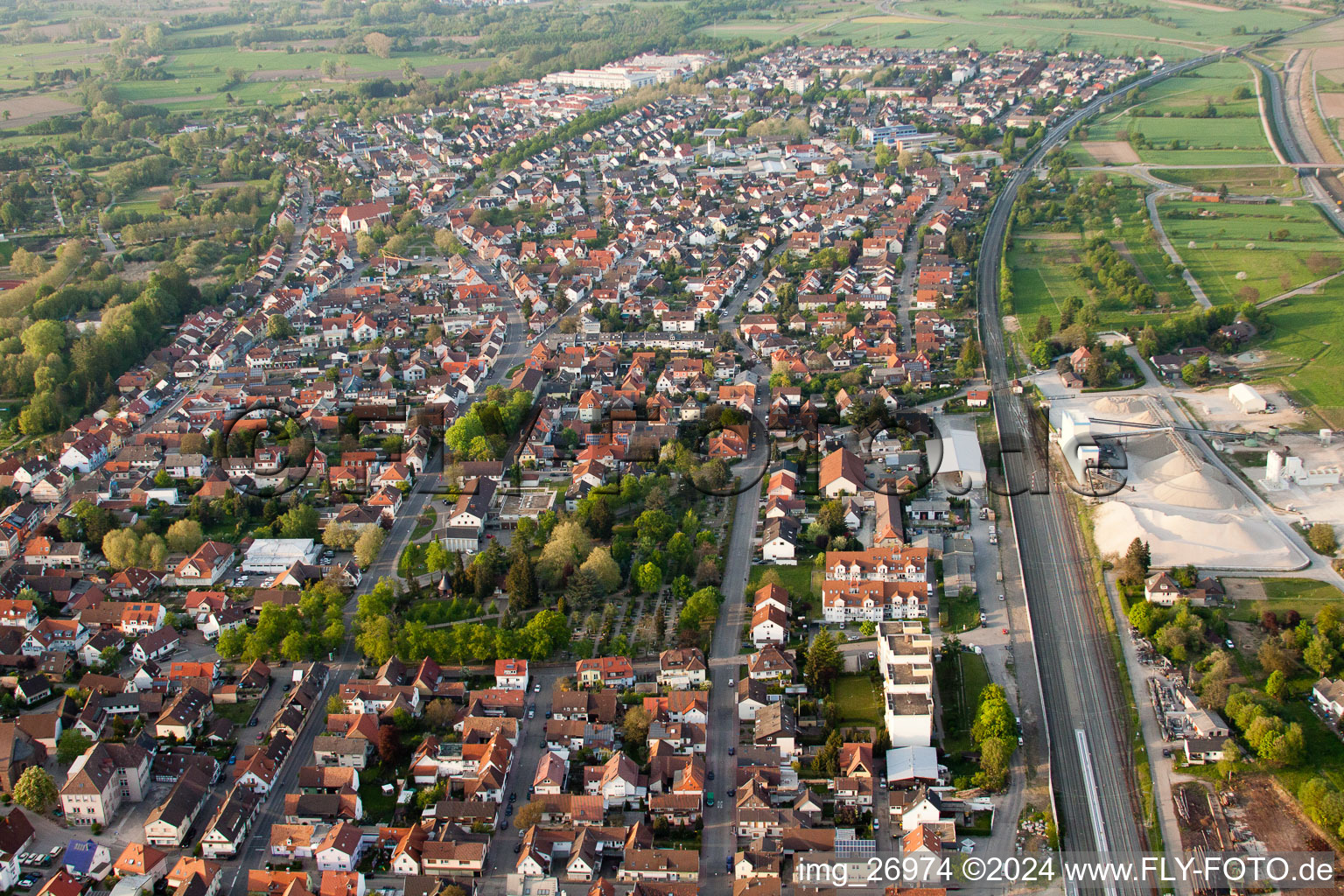 U. Bahnhofstr in Durmersheim in the state Baden-Wuerttemberg, Germany