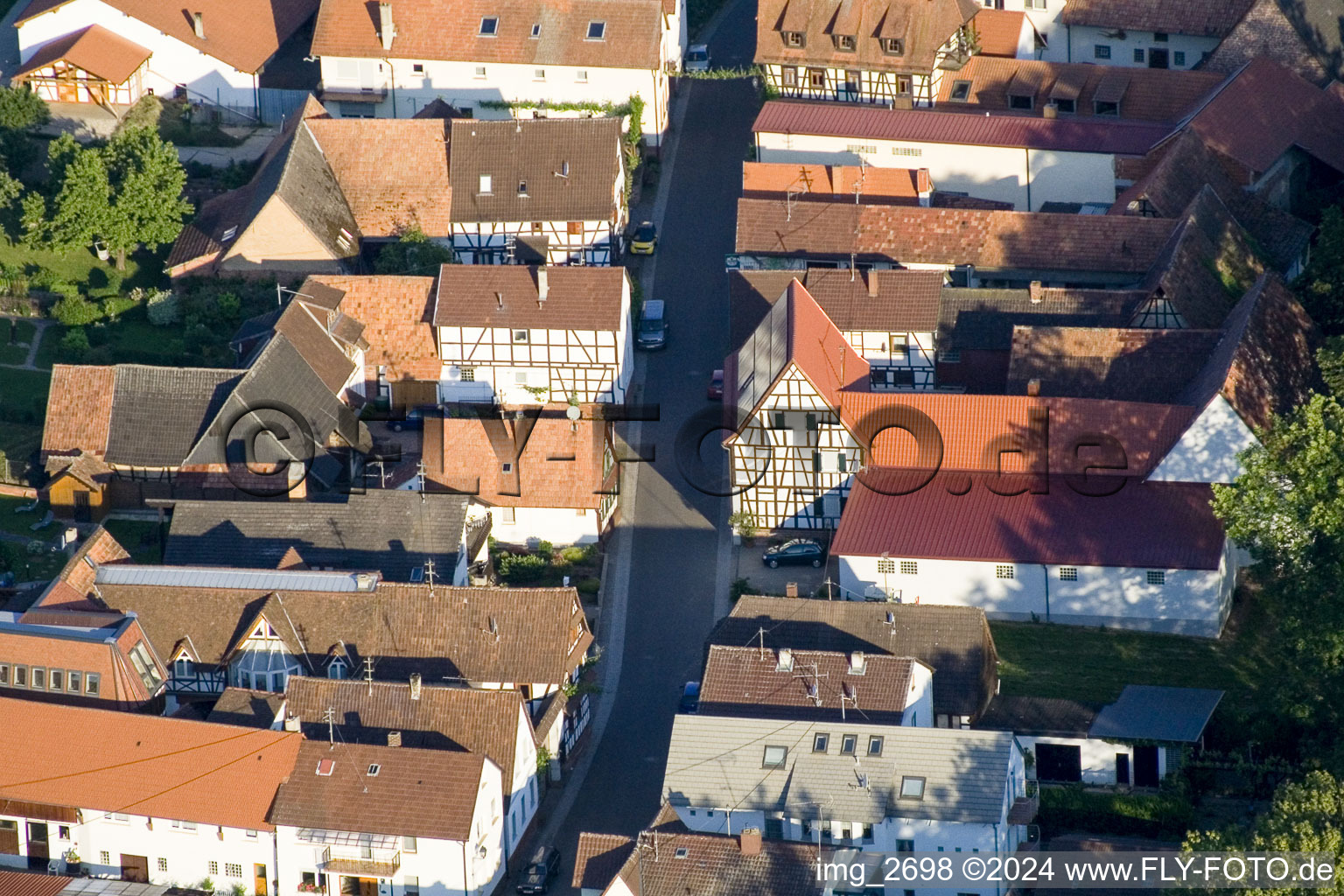 Oblique view of Dierbach in the state Rhineland-Palatinate, Germany