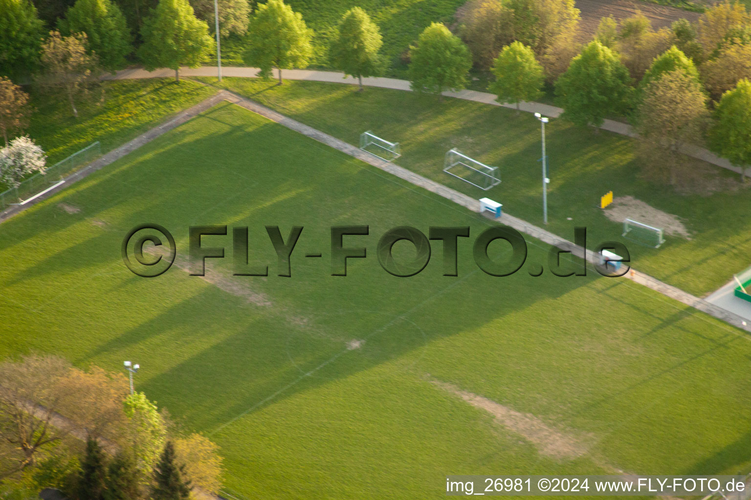 Sports field in Durmersheim in the state Baden-Wuerttemberg, Germany