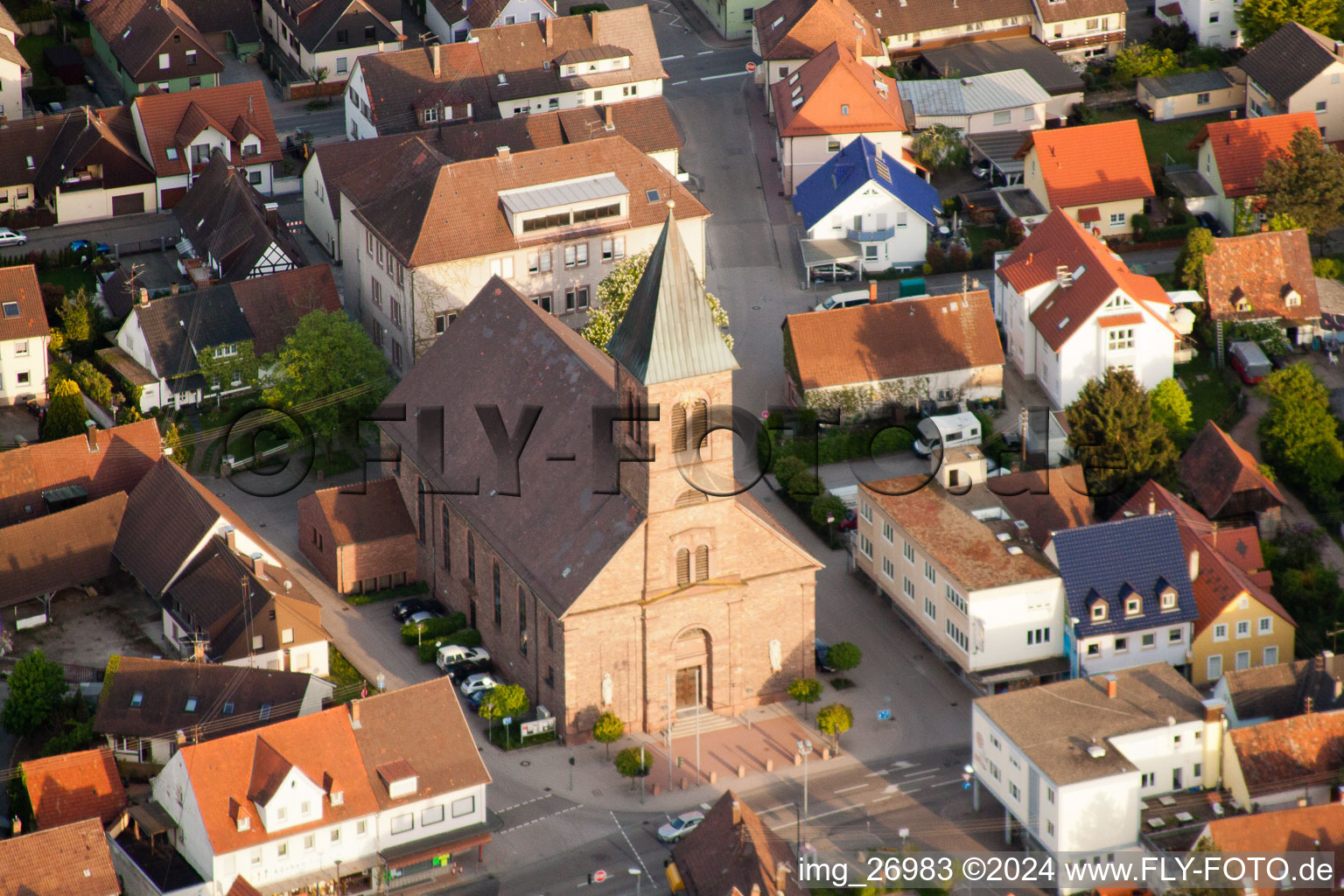 Church building of the Dionysius Church / church of the youth VIA in Durmersheim in the state Baden-Wurttemberg