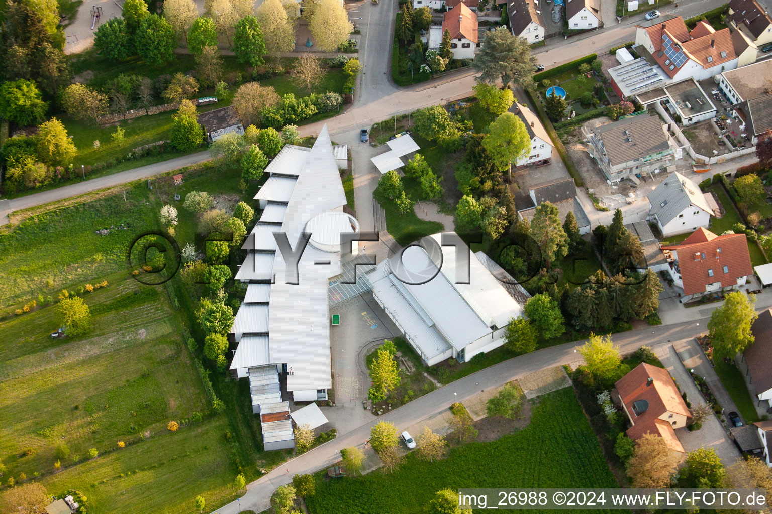 School building of the primary school Wuermersheim in the district Wuermersheim in Durmersheim in the state Baden-Wurttemberg