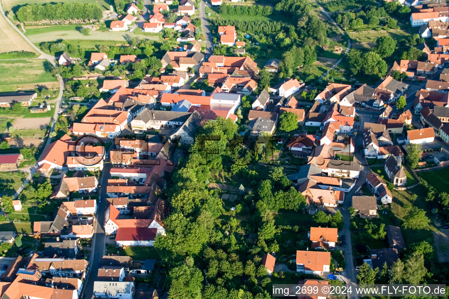 Dierbach in the state Rhineland-Palatinate, Germany from above