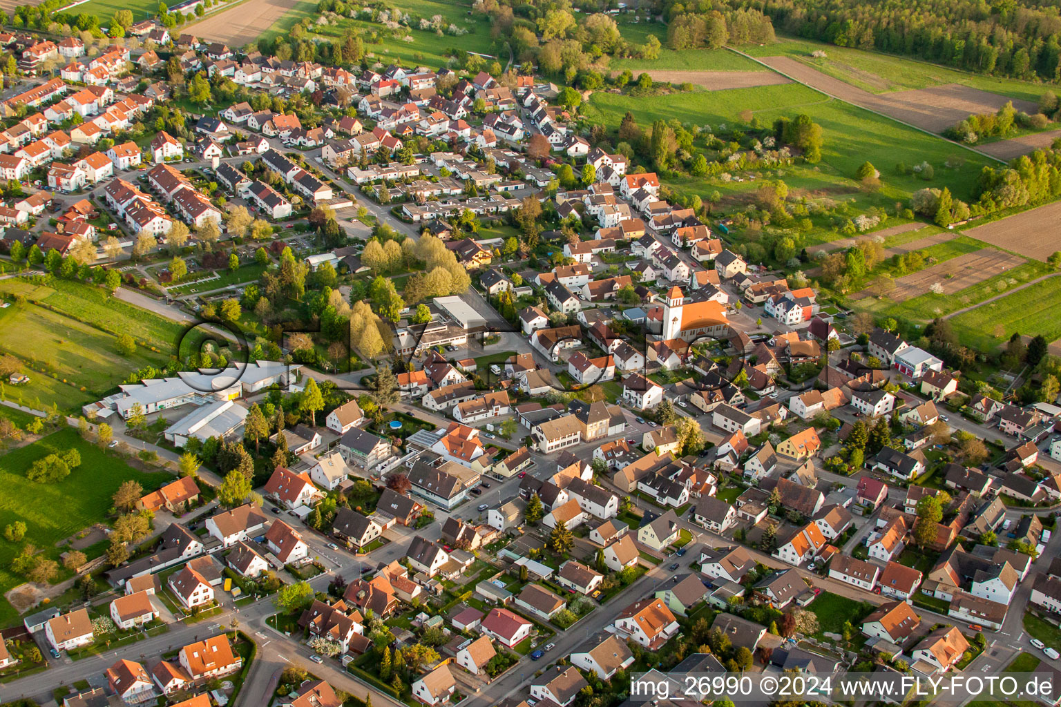 From the west in the district Würmersheim in Durmersheim in the state Baden-Wuerttemberg, Germany