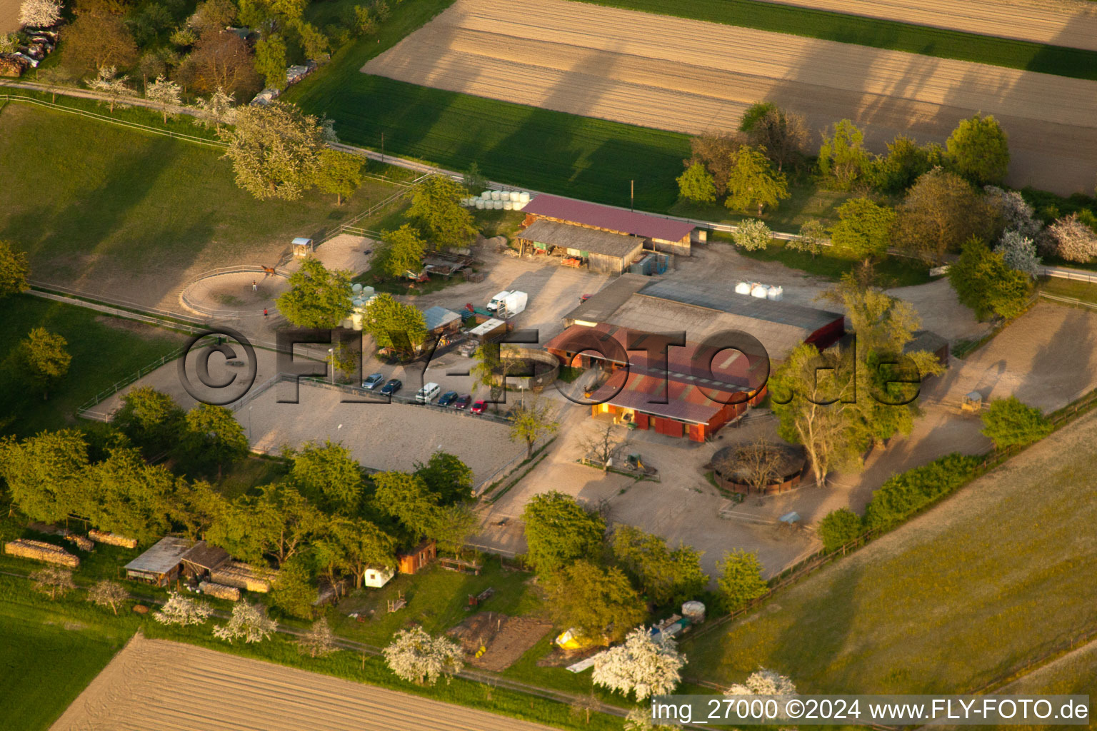 Bird's eye view of Au am Rhein in the state Baden-Wuerttemberg, Germany