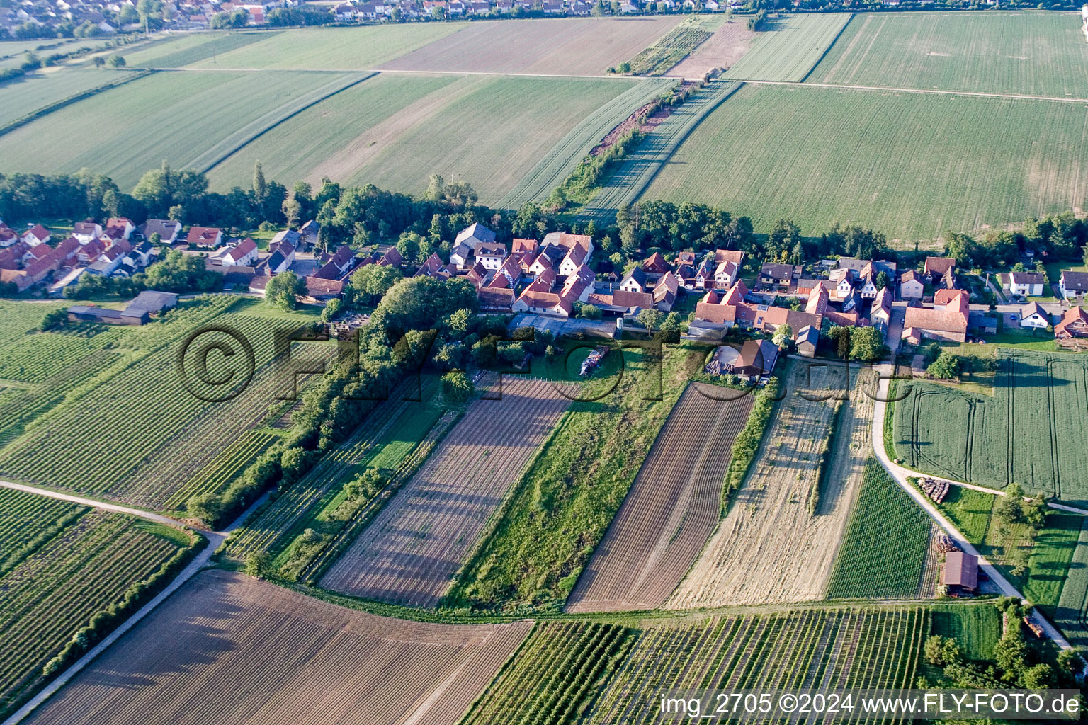 Vollmersweiler in the state Rhineland-Palatinate, Germany from a drone