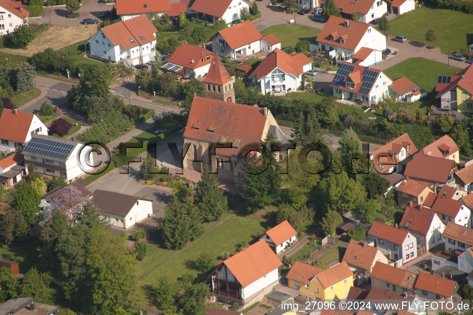 Church building in the village of in Insheim in the state Rhineland-Palatinate, Germany