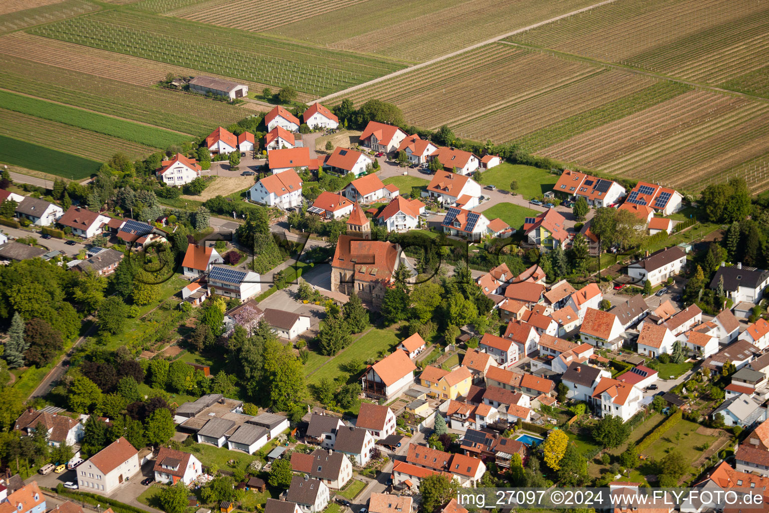 Insheim in the state Rhineland-Palatinate, Germany from above