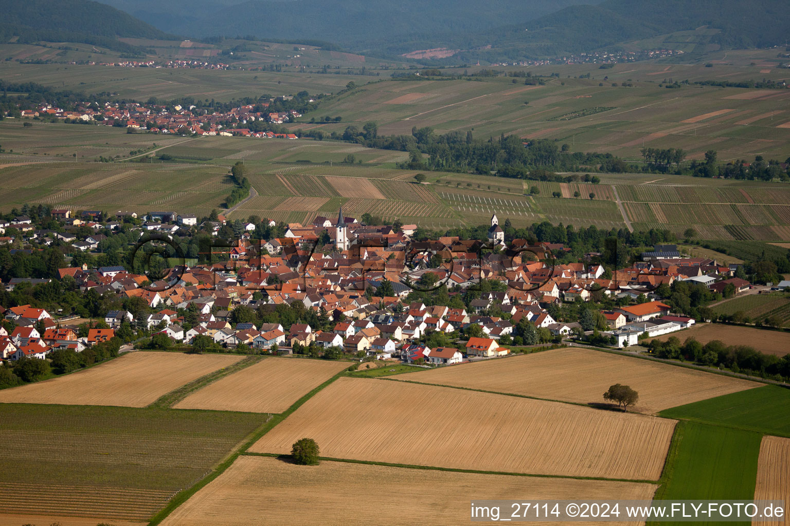 Oblique view of District Mörzheim in Landau in der Pfalz in the state Rhineland-Palatinate, Germany