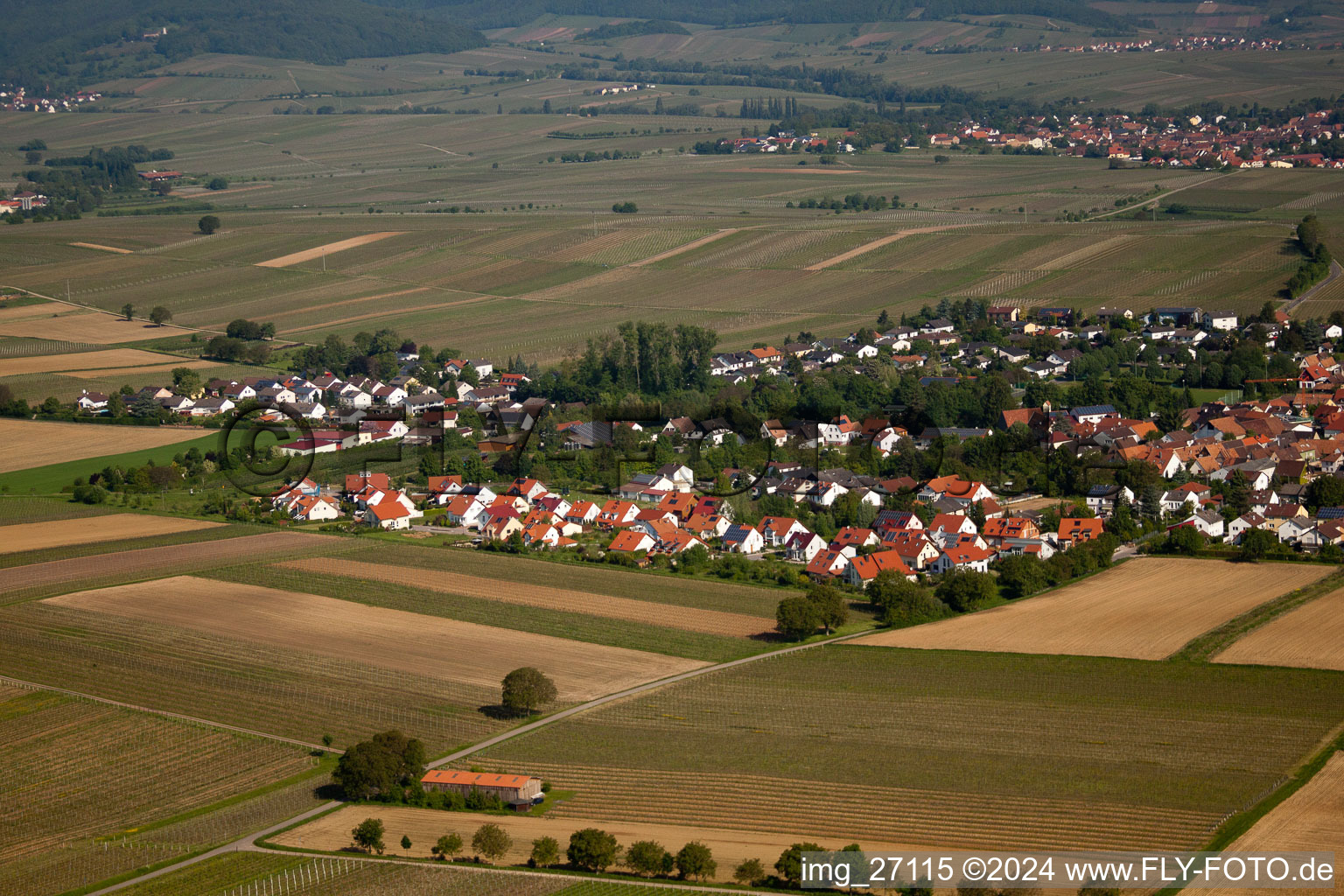 District Mörzheim in Landau in der Pfalz in the state Rhineland-Palatinate, Germany from above