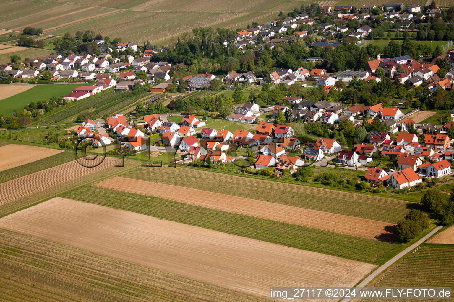 District Mörzheim in Landau in der Pfalz in the state Rhineland-Palatinate, Germany seen from above