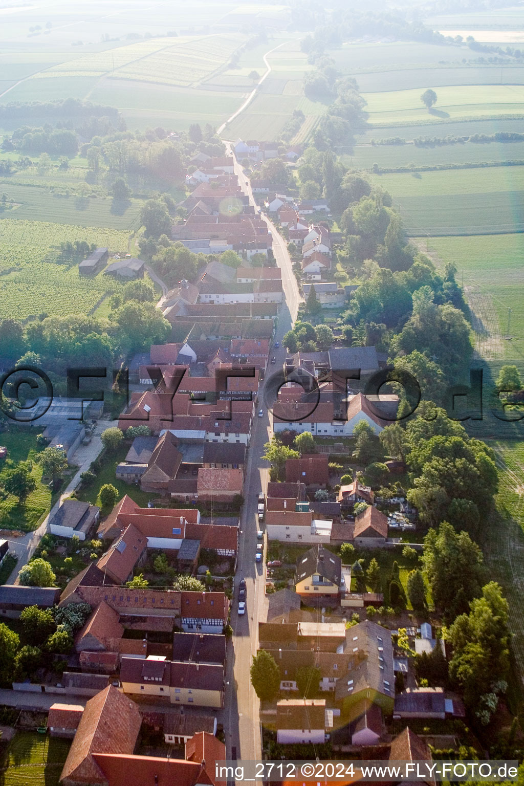 Oblique view of Vollmersweiler in the state Rhineland-Palatinate, Germany