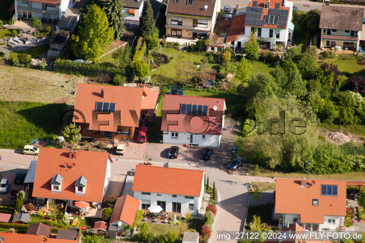 District Mörzheim in Landau in der Pfalz in the state Rhineland-Palatinate, Germany viewn from the air