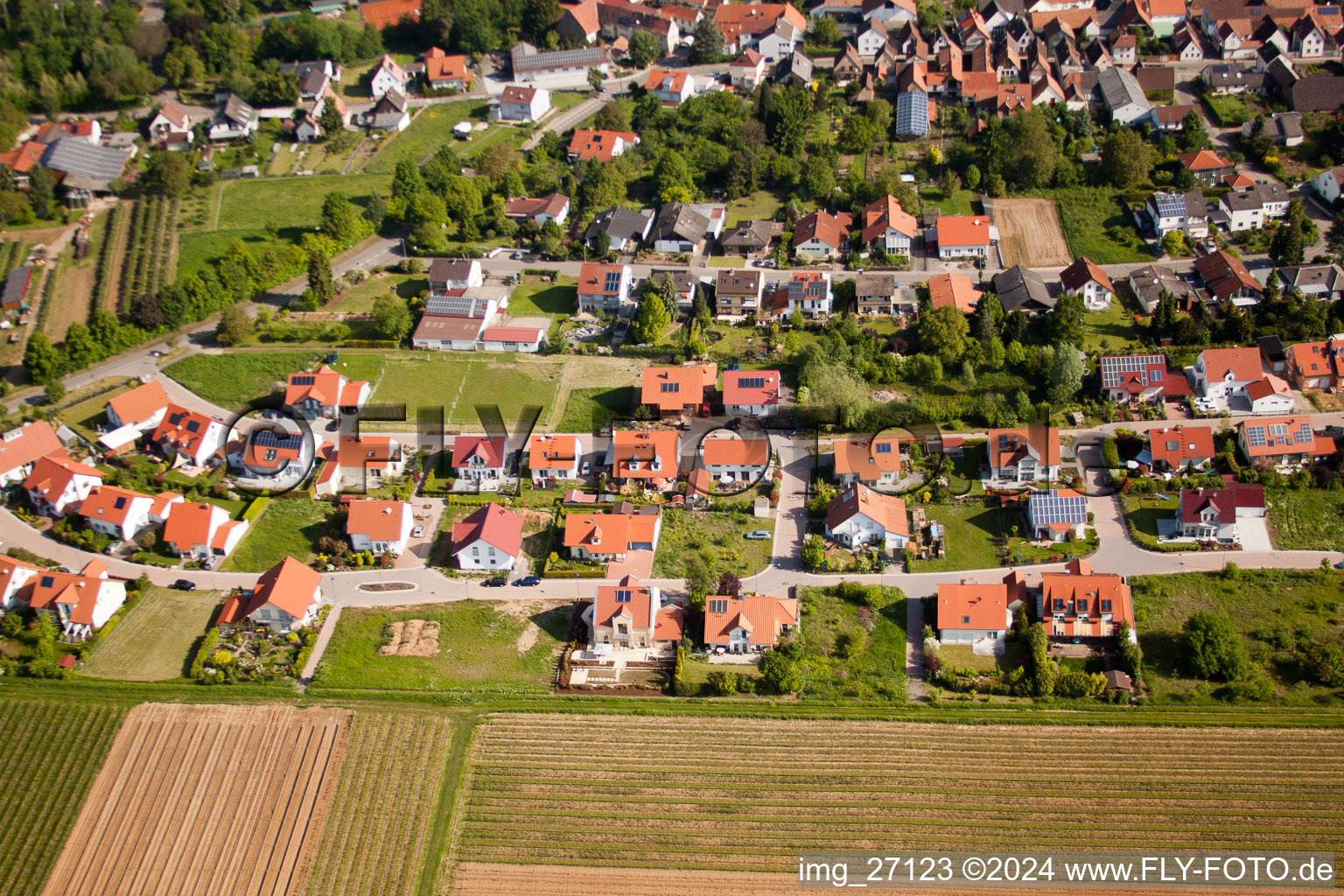 Drone recording of District Mörzheim in Landau in der Pfalz in the state Rhineland-Palatinate, Germany