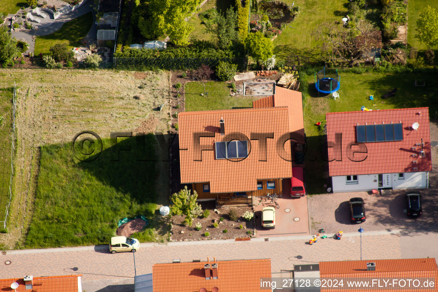 District Mörzheim in Landau in der Pfalz in the state Rhineland-Palatinate, Germany from a drone