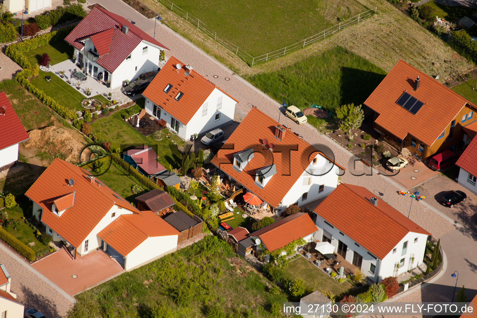 District Mörzheim in Landau in der Pfalz in the state Rhineland-Palatinate, Germany seen from a drone