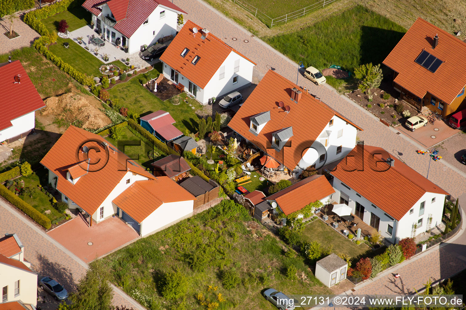 Aerial view of District Mörzheim in Landau in der Pfalz in the state Rhineland-Palatinate, Germany