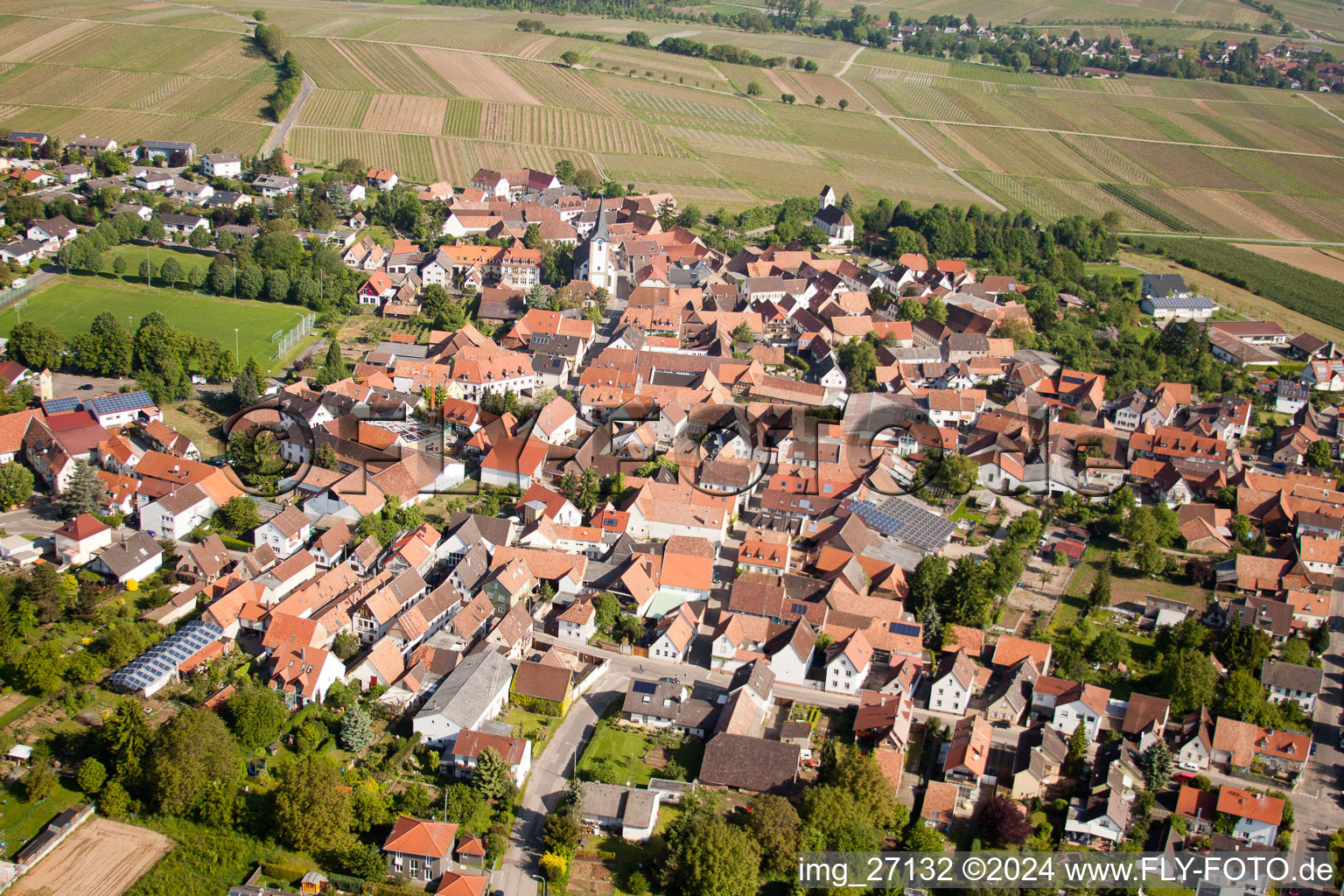 Aerial photograpy of District Mörzheim in Landau in der Pfalz in the state Rhineland-Palatinate, Germany