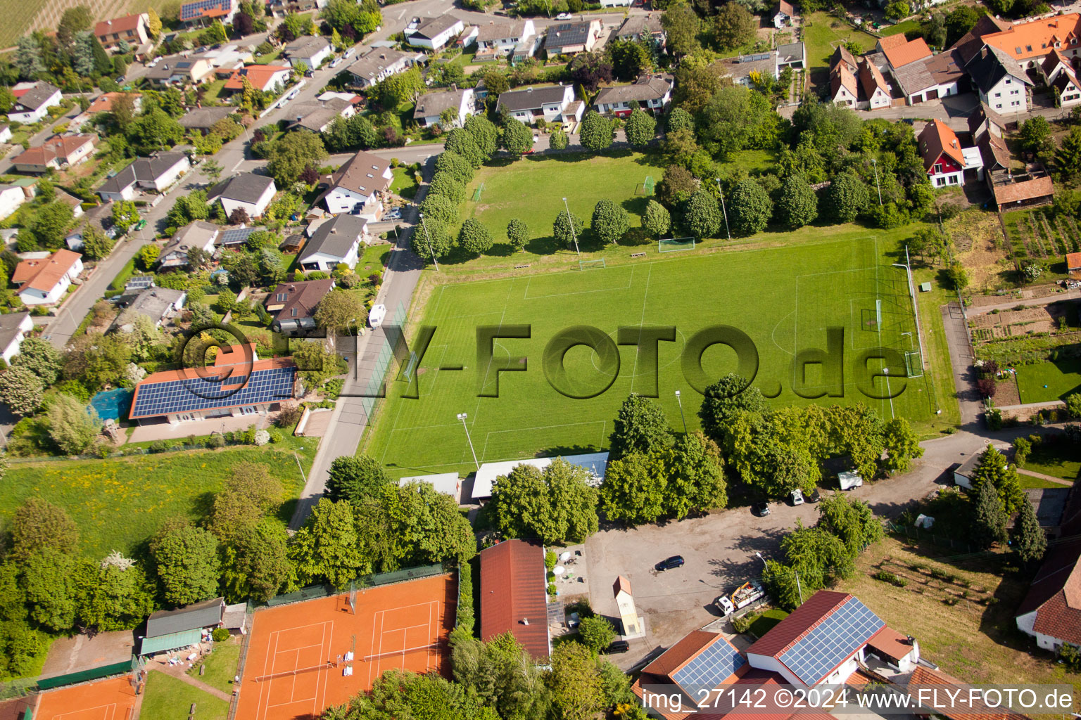 District Mörzheim in Landau in der Pfalz in the state Rhineland-Palatinate, Germany viewn from the air