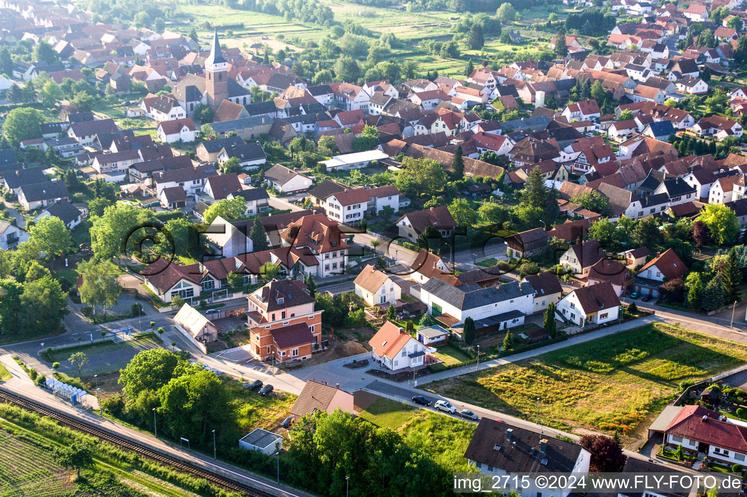 Center from northwest in the district Schaidt in Wörth am Rhein in the state Rhineland-Palatinate, Germany