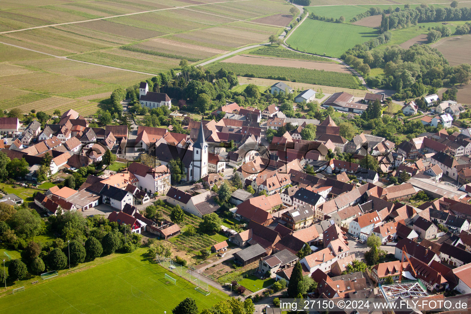 Oblique view of District Mörzheim in Landau in der Pfalz in the state Rhineland-Palatinate, Germany