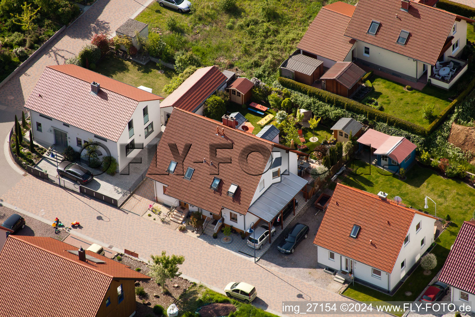 District Mörzheim in Landau in der Pfalz in the state Rhineland-Palatinate, Germany from above