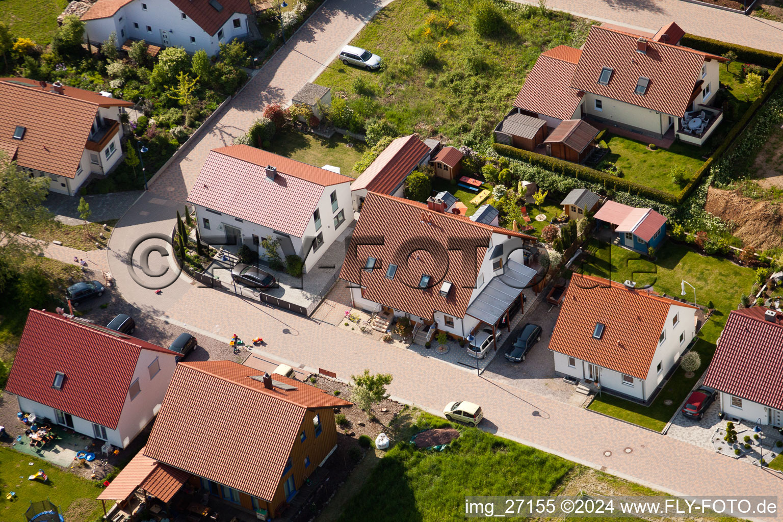 District Mörzheim in Landau in der Pfalz in the state Rhineland-Palatinate, Germany seen from above