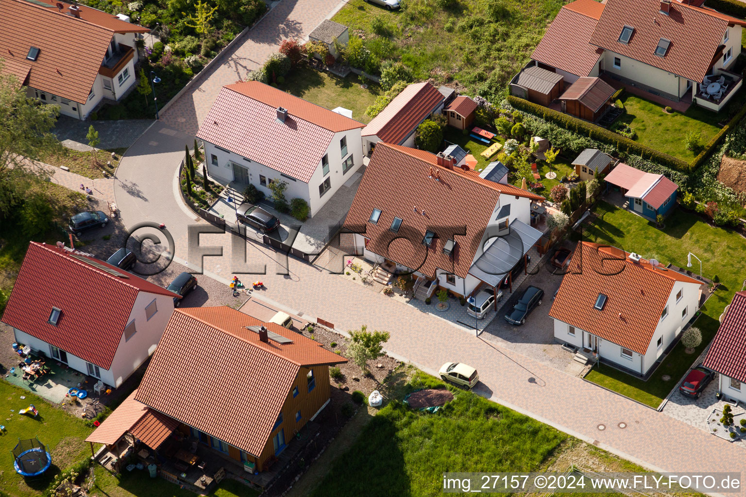 Bird's eye view of District Mörzheim in Landau in der Pfalz in the state Rhineland-Palatinate, Germany