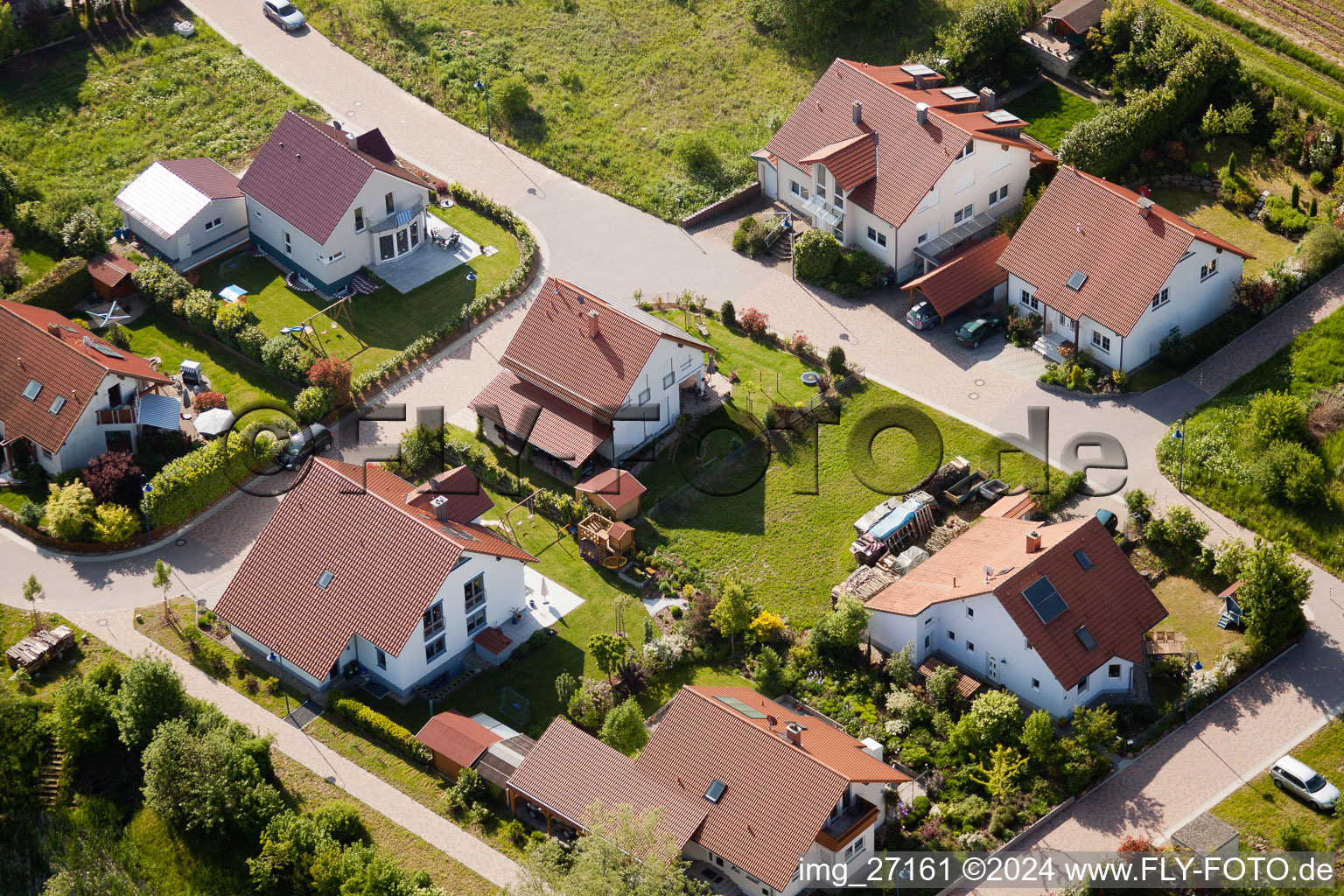 District Mörzheim in Landau in der Pfalz in the state Rhineland-Palatinate, Germany from the drone perspective