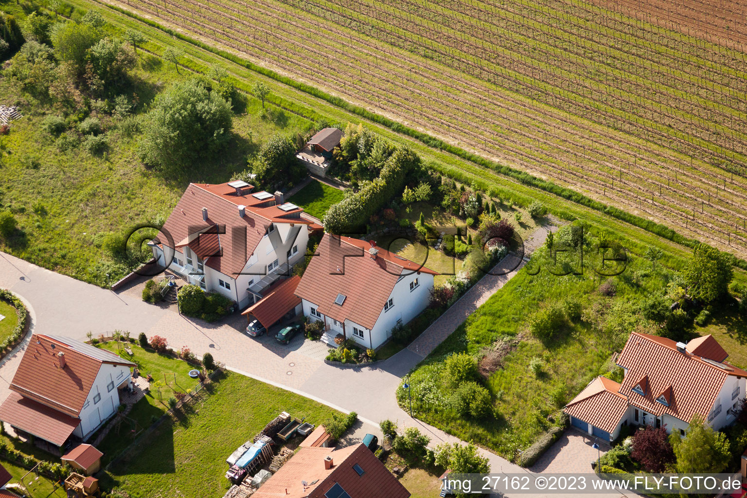 District Mörzheim in Landau in der Pfalz in the state Rhineland-Palatinate, Germany from the drone perspective
