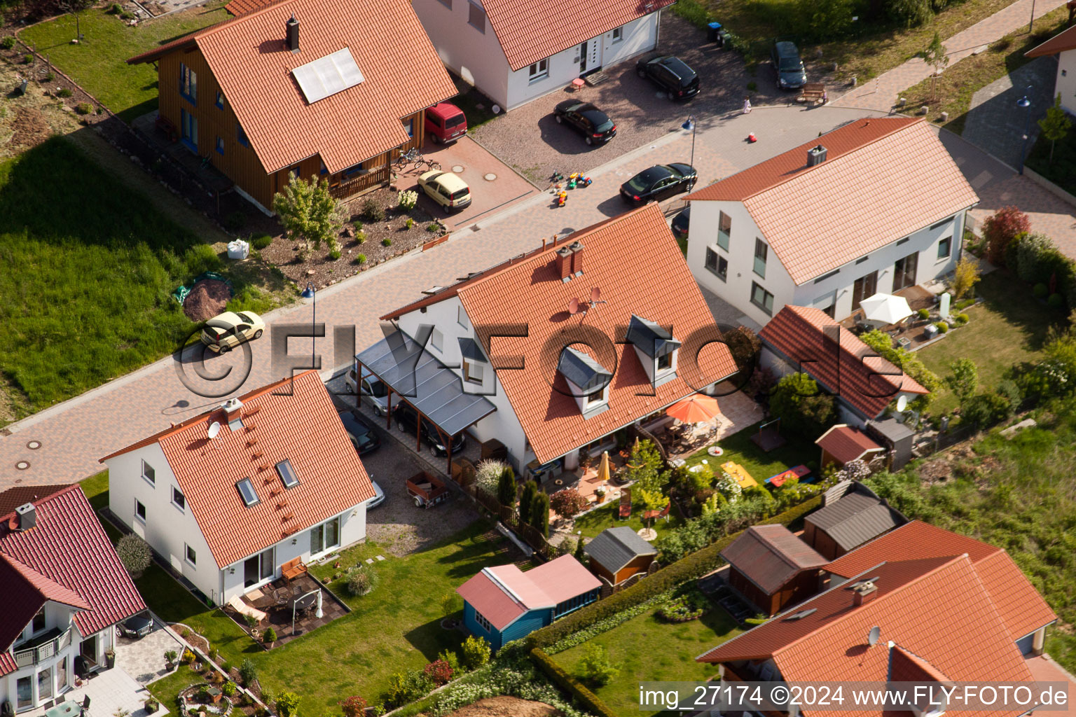 Drone recording of District Mörzheim in Landau in der Pfalz in the state Rhineland-Palatinate, Germany