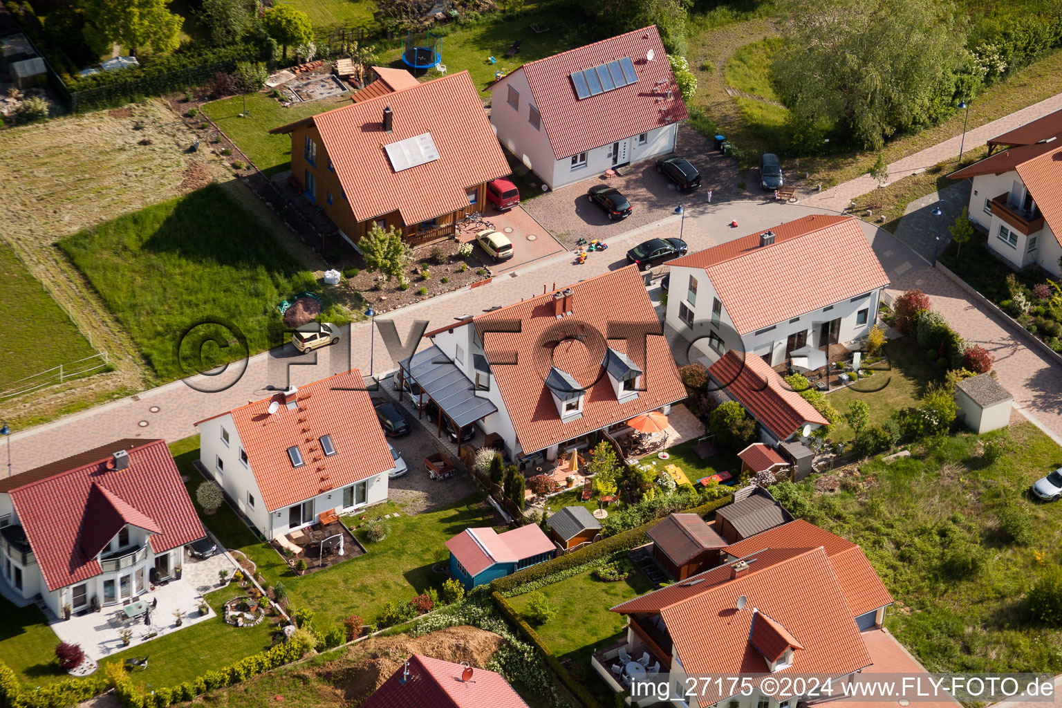 District Mörzheim in Landau in der Pfalz in the state Rhineland-Palatinate, Germany from the drone perspective