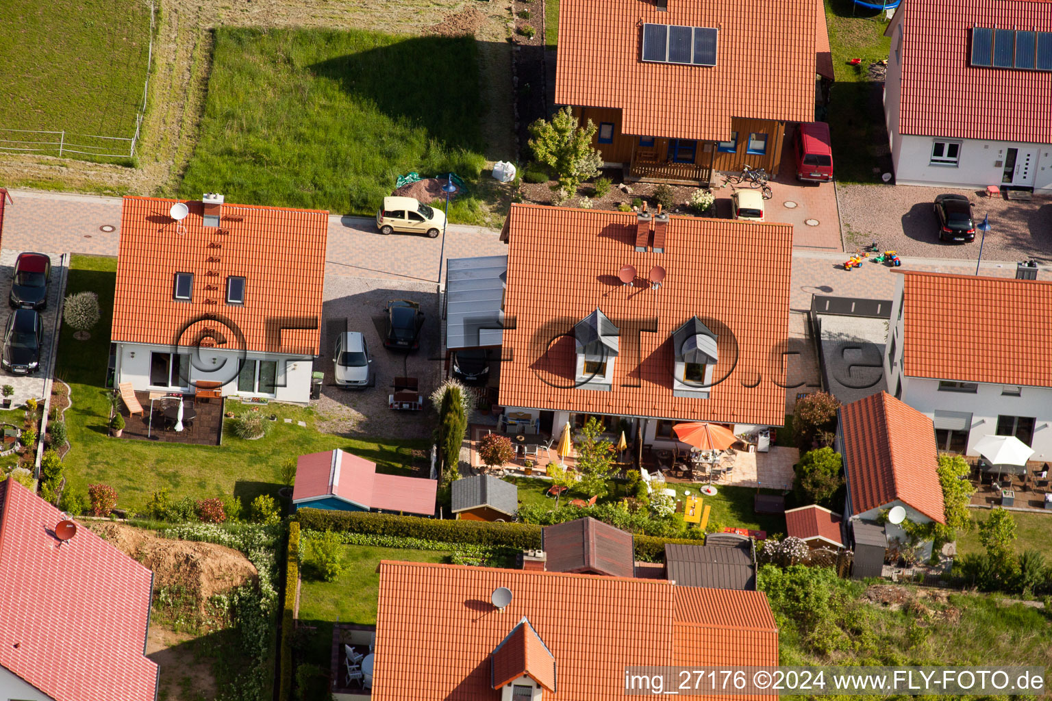 District Mörzheim in Landau in der Pfalz in the state Rhineland-Palatinate, Germany from a drone