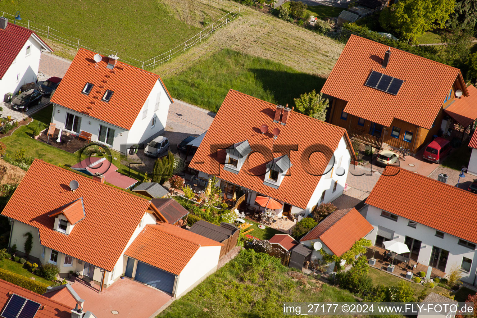 District Mörzheim in Landau in der Pfalz in the state Rhineland-Palatinate, Germany seen from a drone