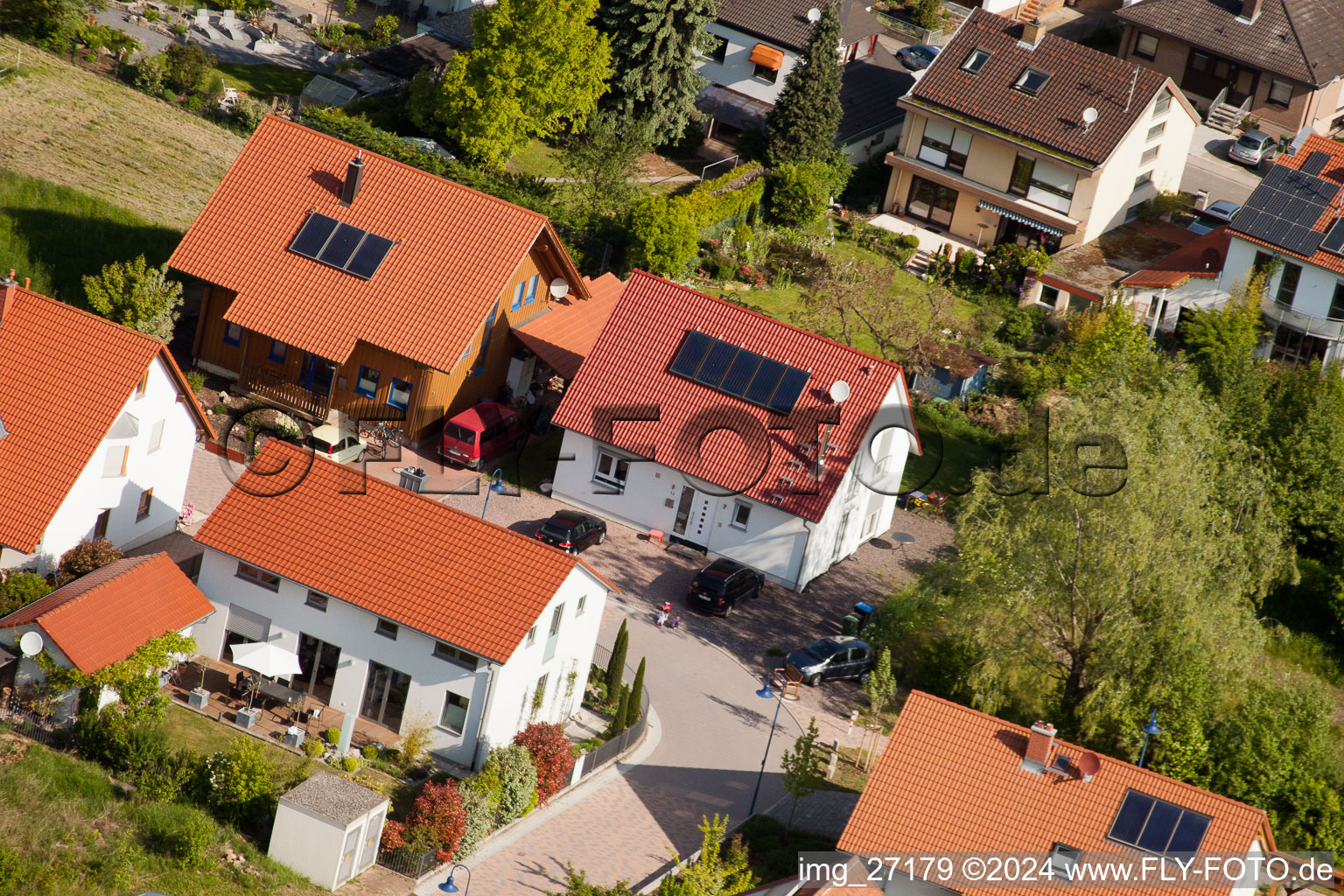 Aerial view of District Mörzheim in Landau in der Pfalz in the state Rhineland-Palatinate, Germany