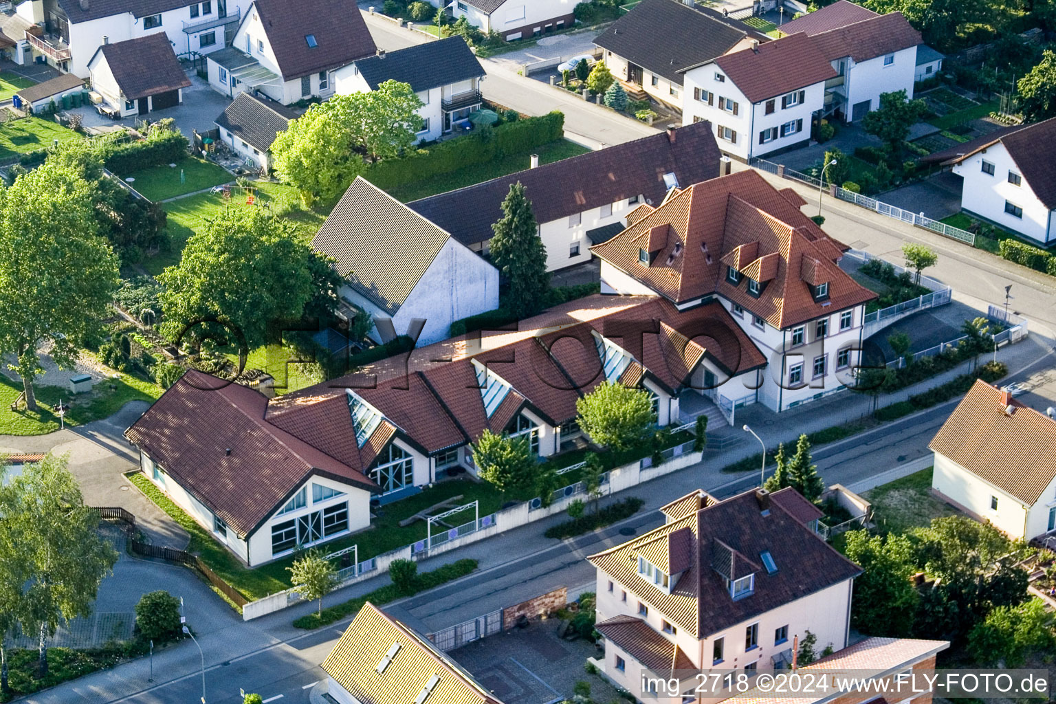 District Schaidt in Wörth am Rhein in the state Rhineland-Palatinate, Germany viewn from the air