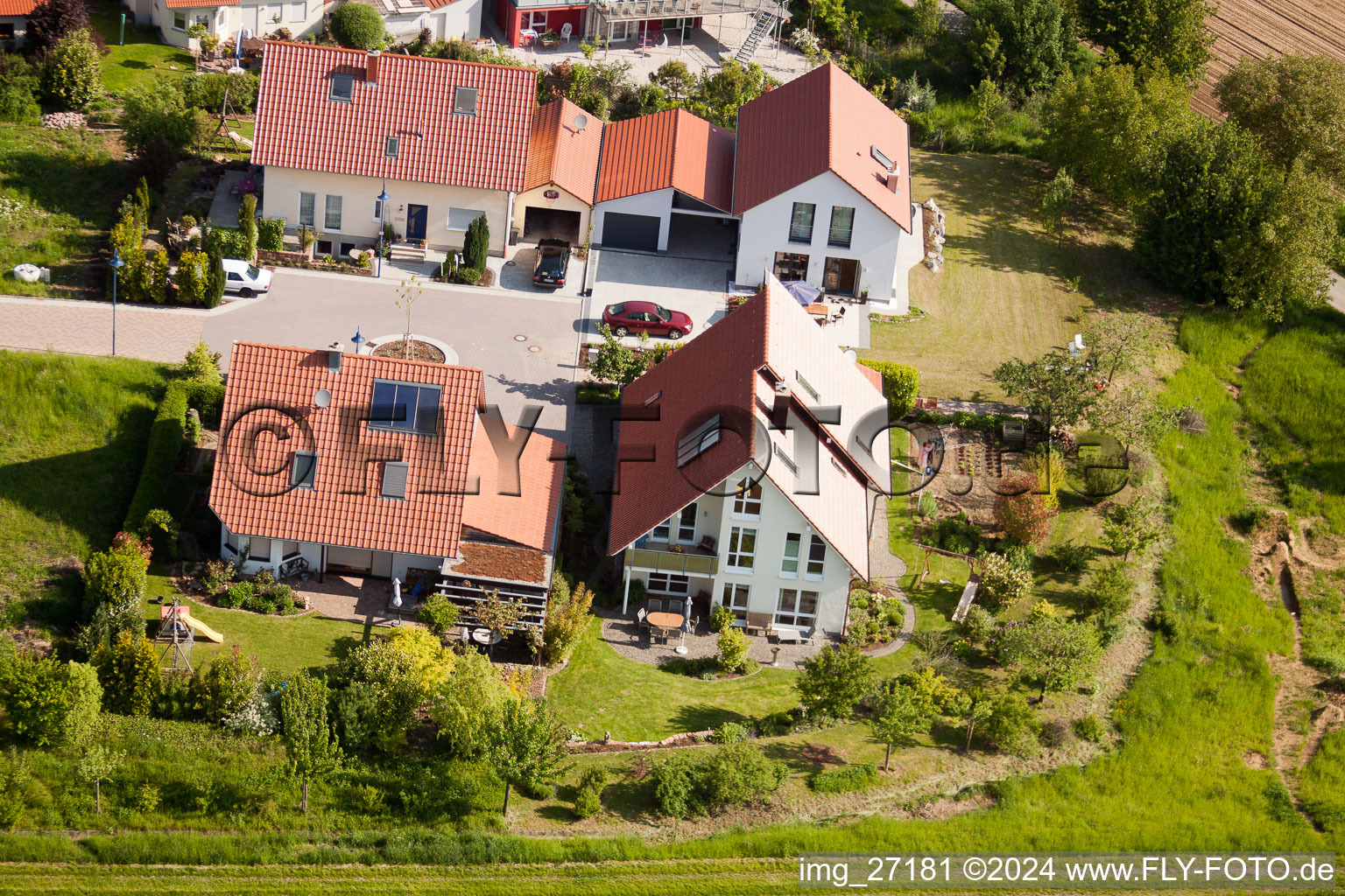 Aerial view of District Mörzheim in Landau in der Pfalz in the state Rhineland-Palatinate, Germany