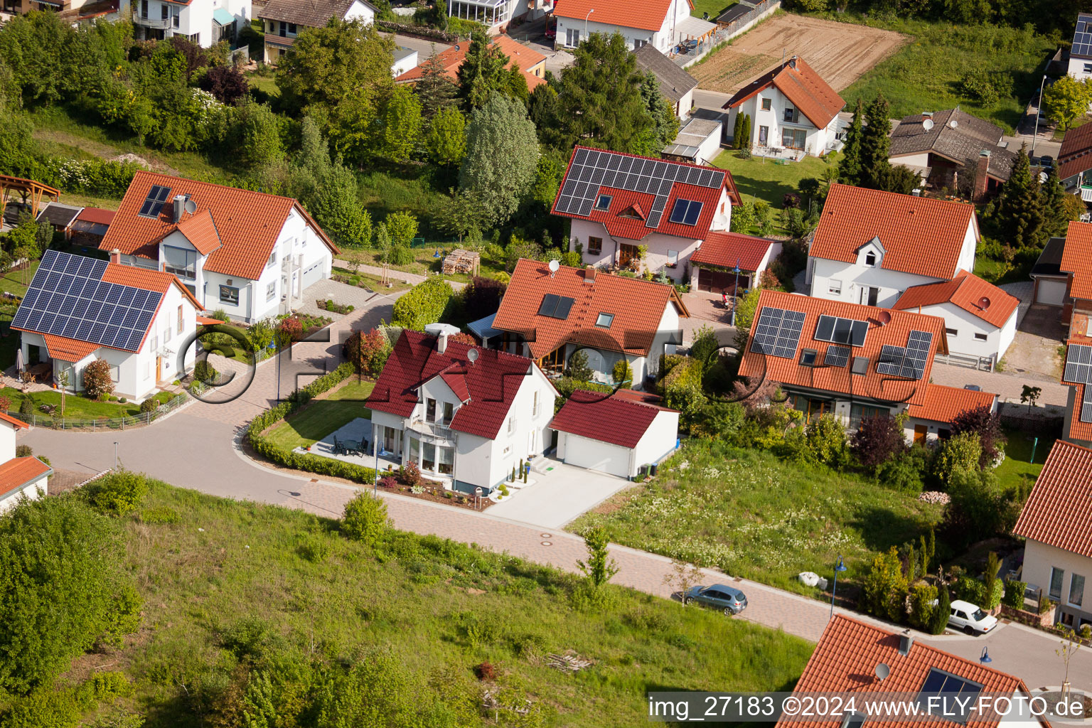 District Mörzheim in Landau in der Pfalz in the state Rhineland-Palatinate, Germany from above