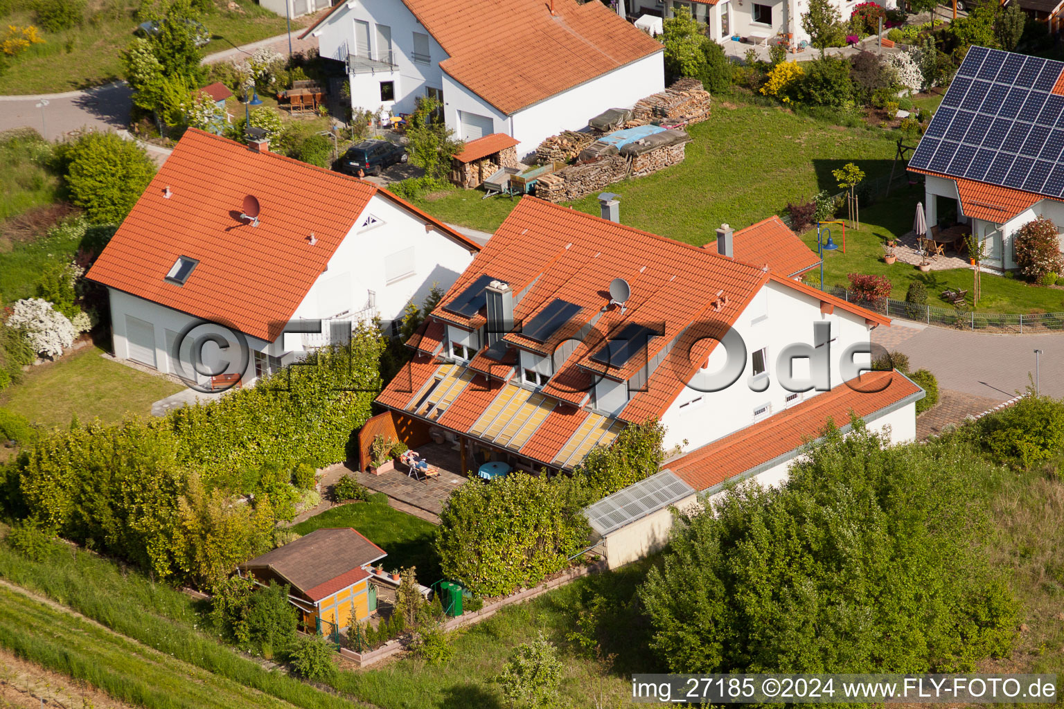 District Mörzheim in Landau in der Pfalz in the state Rhineland-Palatinate, Germany seen from above